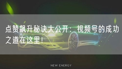 点赞飙升秘诀大公开：视频号的成功之道在这里！