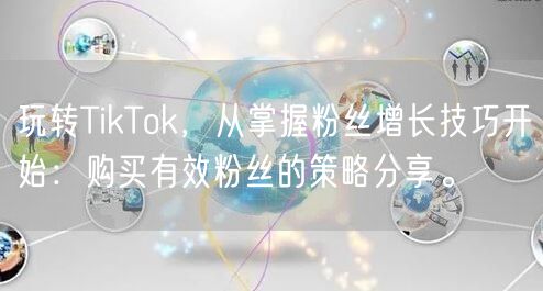 玩转TikTok，从掌握粉丝增长技巧开始：购买有效粉丝的策略分享。