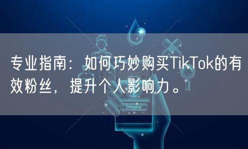 专业指南：如何巧妙购买TikTok的有效粉丝，提升个人影响力。