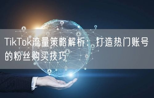 TikTok流量策略解析：打造热门账号的粉丝购买技巧