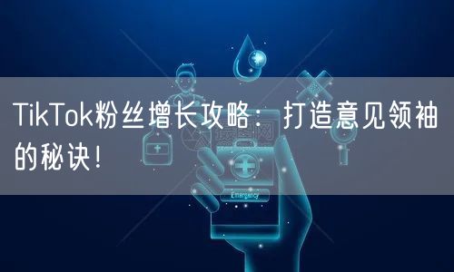 TikTok粉丝增长攻略：打造意见领袖的秘诀！