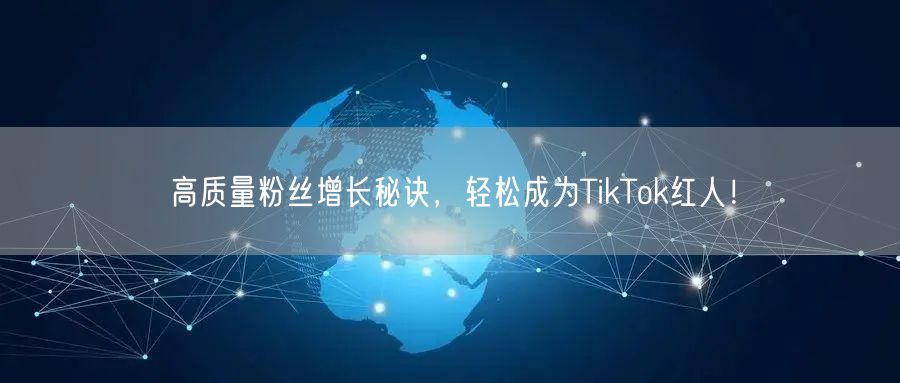 高质量粉丝增长秘诀，轻松成为TikTok红人！