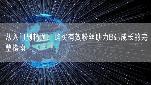 从入门到精通：购买有效粉丝助力B站成长的完整指南