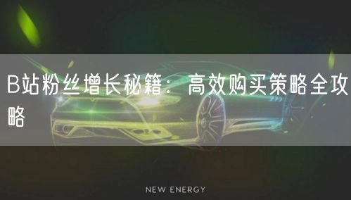 B站粉丝增长秘籍：高效购买策略全攻略