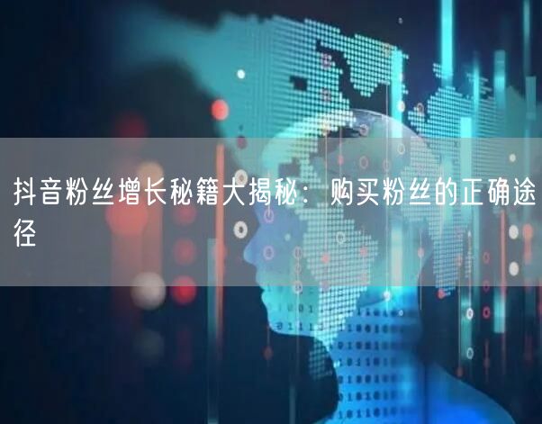 抖音粉丝增长秘籍大揭秘：购买粉丝的正确途径