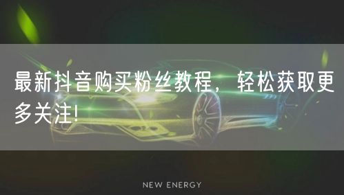 最新抖音购买粉丝教程，轻松获取更多关注!