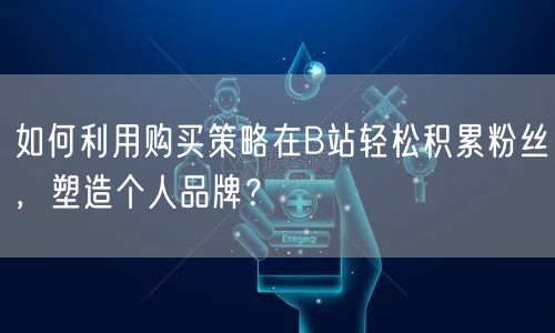 如何利用购买策略在B站轻松积累粉丝，塑造个人品牌？