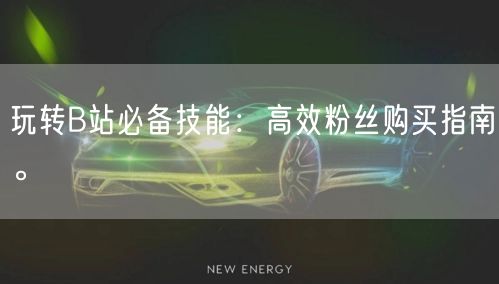 玩转B站必备技能：高效粉丝购买指南。