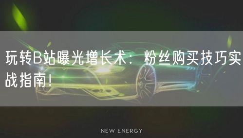 玩转B站曝光增长术：粉丝购买技巧实战指南！