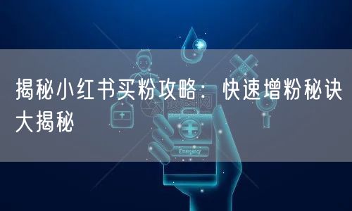 揭秘小红书买粉攻略：快速增粉秘诀大揭秘