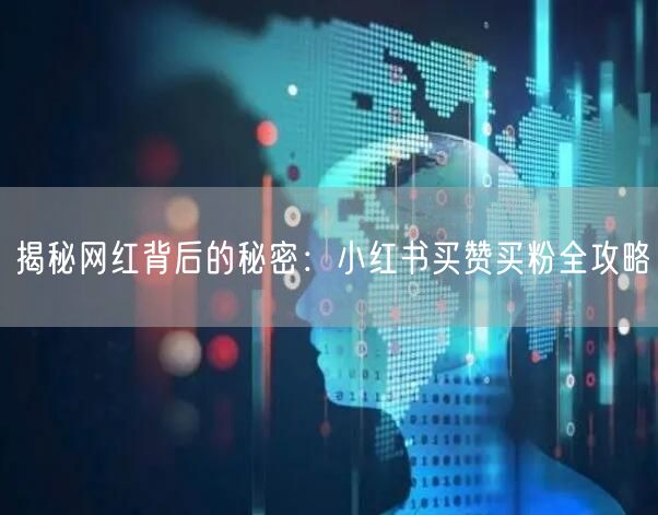 揭秘网红背后的秘密：小红书买赞买粉全攻略