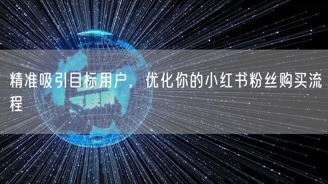 精准吸引目标用户，优化你的小红书粉丝购买流程