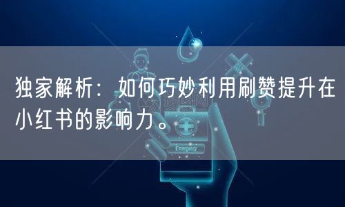 独家解析：如何巧妙利用刷赞提升在小红书的影响力。