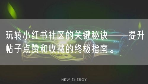 玩转小红书社区的关键秘诀——提升帖子点赞和收藏的终极指南。