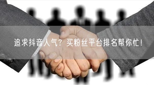追求抖音人气？买粉丝平台排名帮你忙！